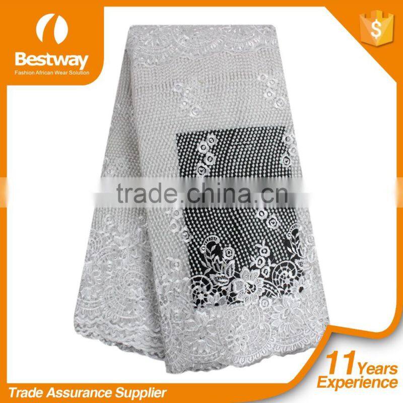 Fashionable muti-color french lace fabric french lace Wedding Dress for Ladies FL0246