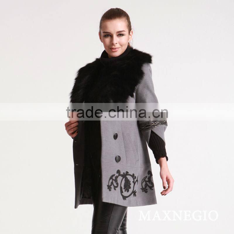 Fashion new arrival online shopping ladies wool long winter coats