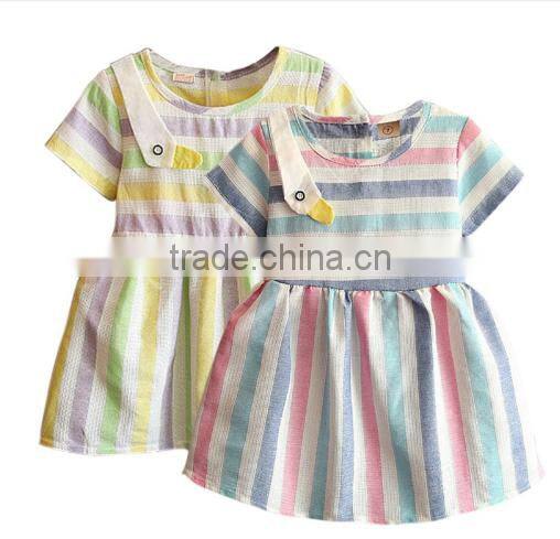 Hot sale kids clothes boutique frock design linen cutting sales new model girl dress