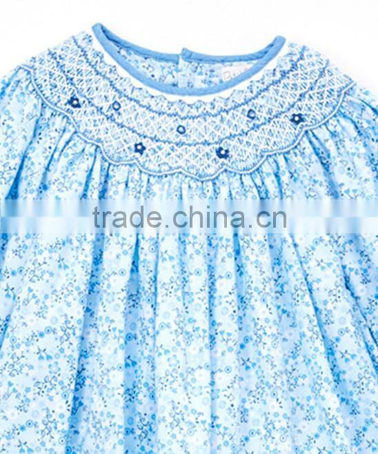 Wholesale Kids Clothing Set Girls Winter Cotton Outfit Smocked Baby Clothes Set For Holiday Toddler Ruffle Dress Set Plain Pant
