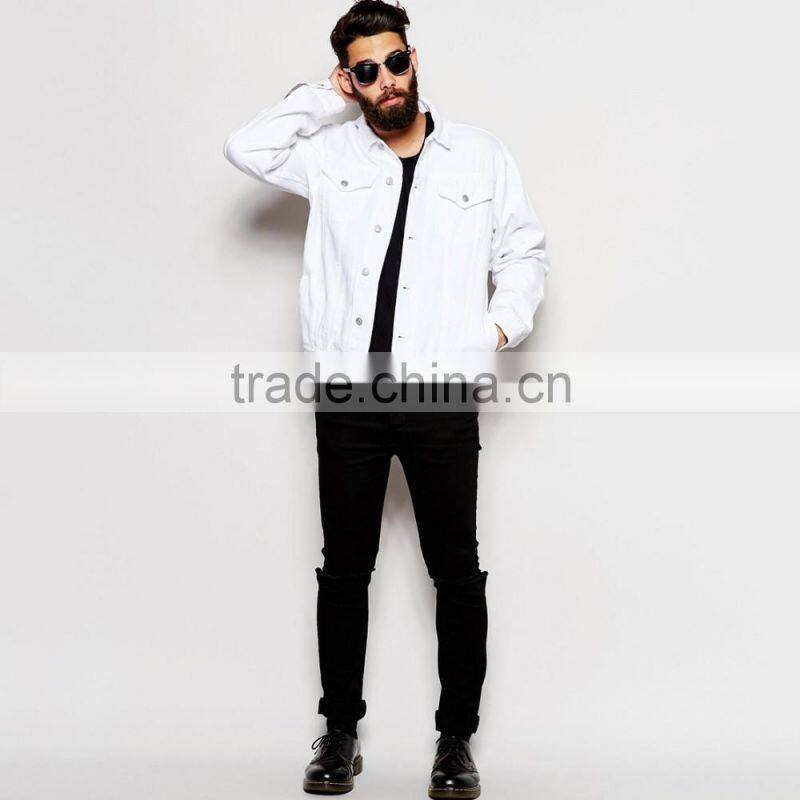 wholesale white plain denim jacket fashion design fancy wear