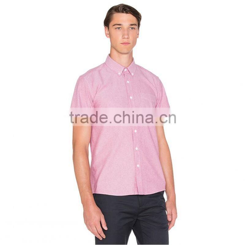 OEM factory price pink color new stylish mens short sleeve shirts