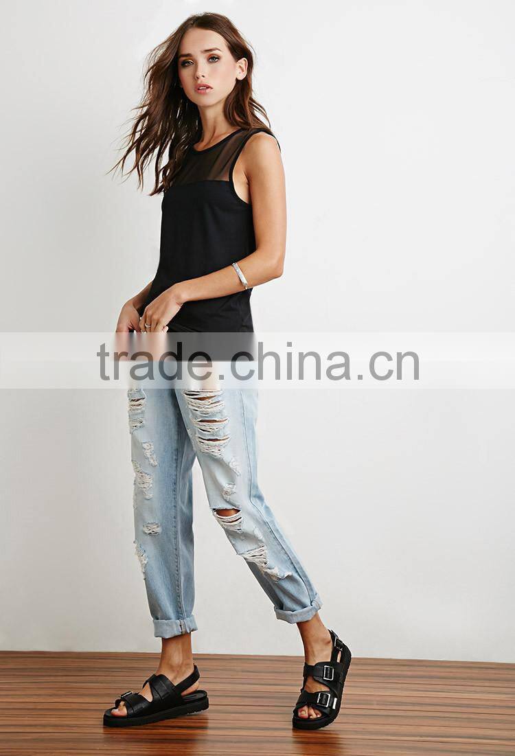 2017 women's sleeveless low armhole t shirt casual 100 cotton tank top