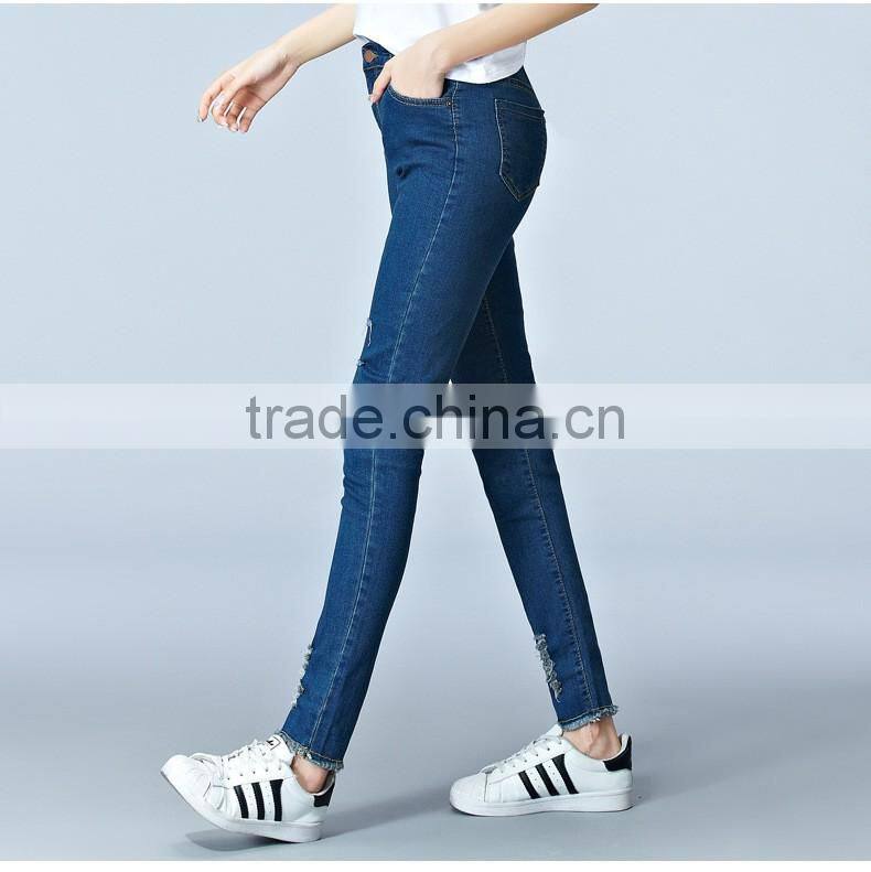 2016 new fashion women Slim jeans blue jeans female stretch pencil jeans female