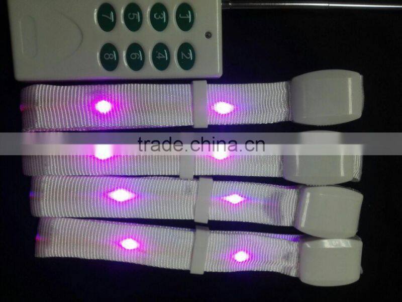 2015 remote control LED fabric wristband specially for big party or vocal concert