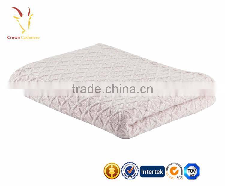 Baby Solid Cable Cashmere Blanket/Throw