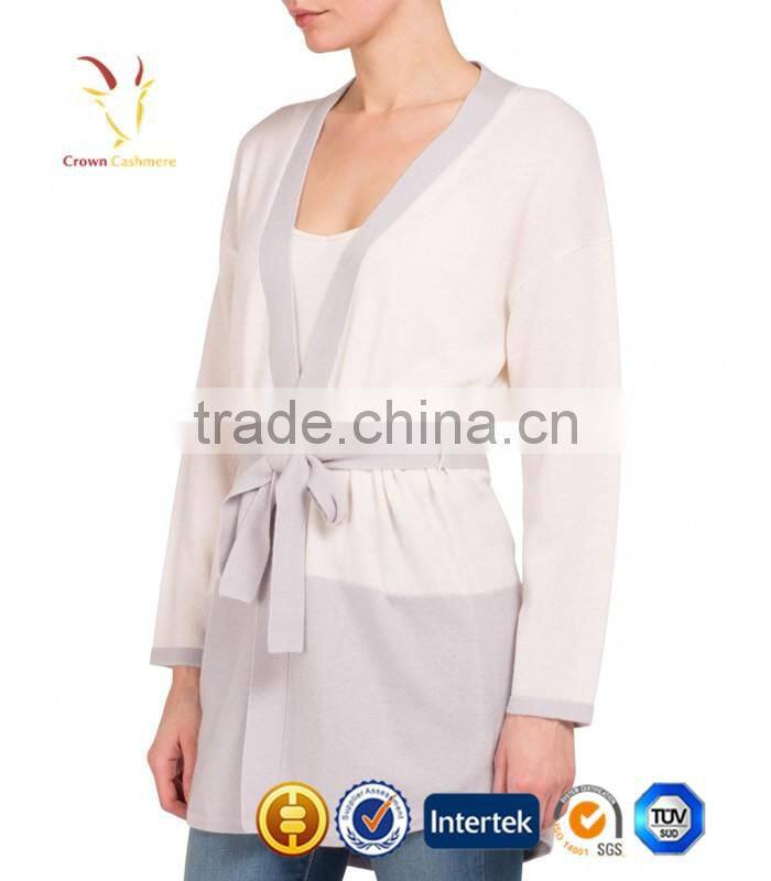 2016 New Fashion Cashmere Long Coat Women Belted Coats for Women