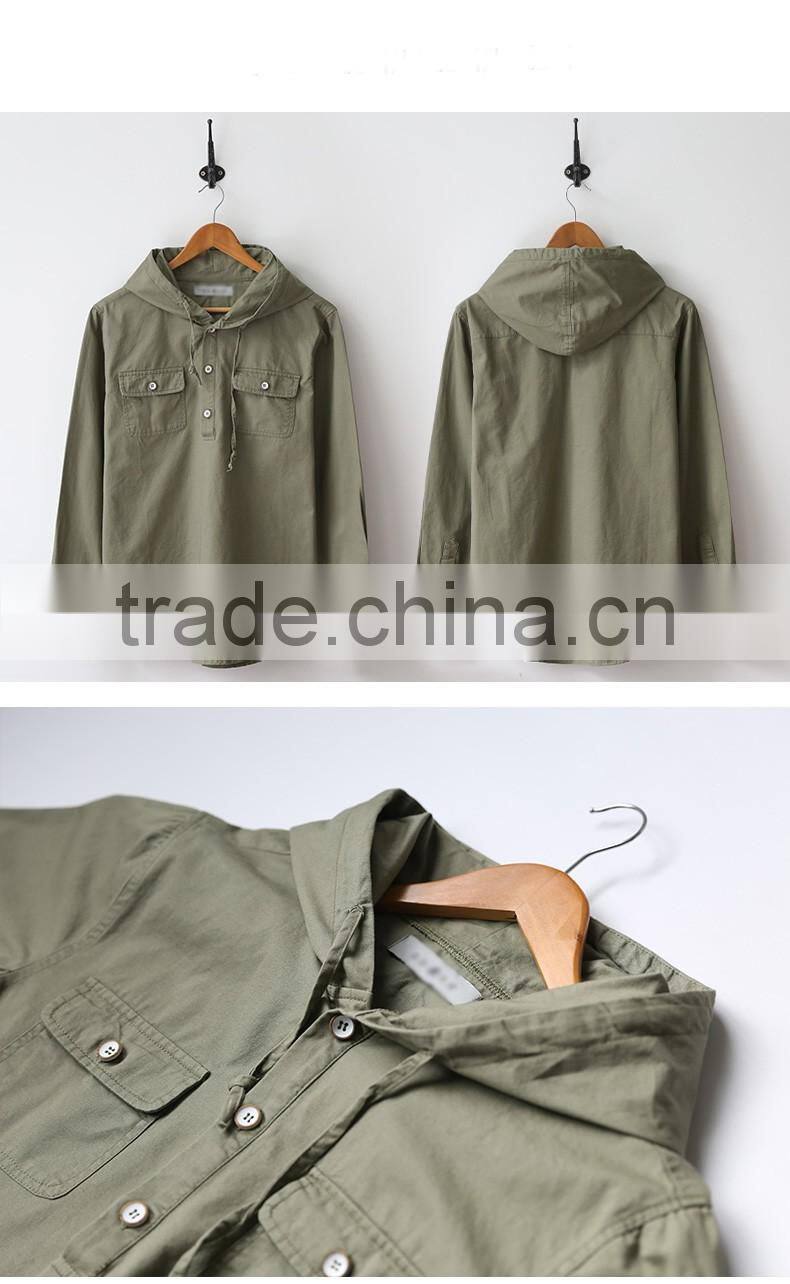 Fashion Korean style men military green winter jacket with hoodie mens hoodie&jacket design