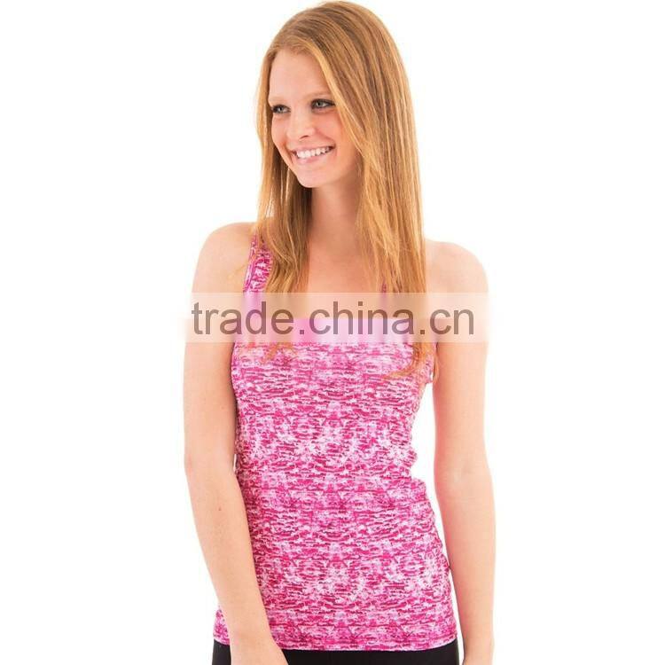 Wholesale Custom Print 100% Polyester Sublimation Stringer Women Tank Top