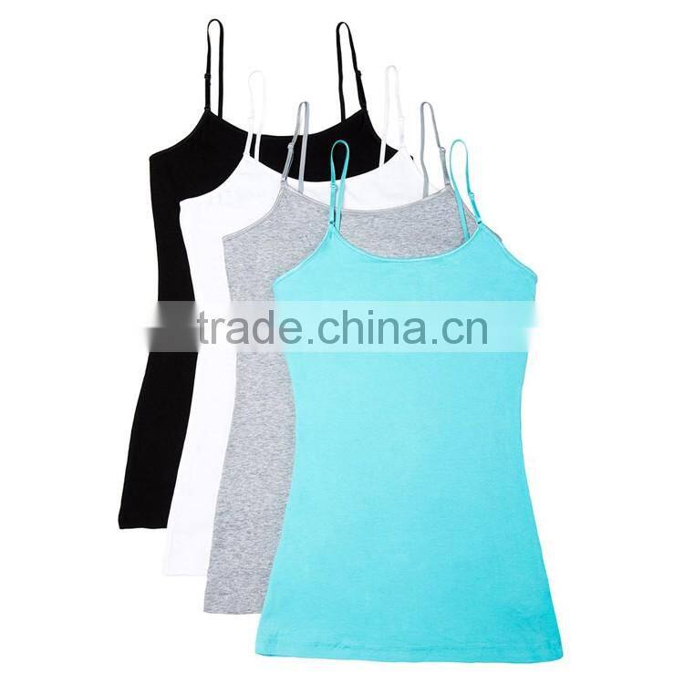 OEM Service Custom Fashion Slim Fit Sexy Women White Tight Gym Plain Tank Top