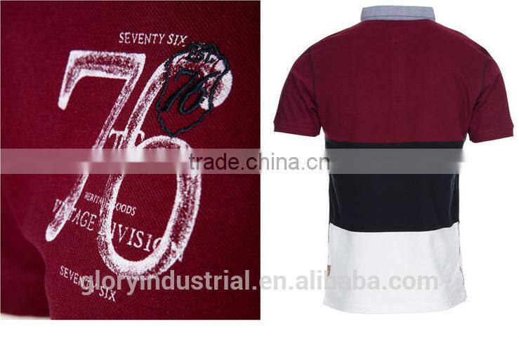 Mens Fashion Woven Collar Embroidered Polo Shirt