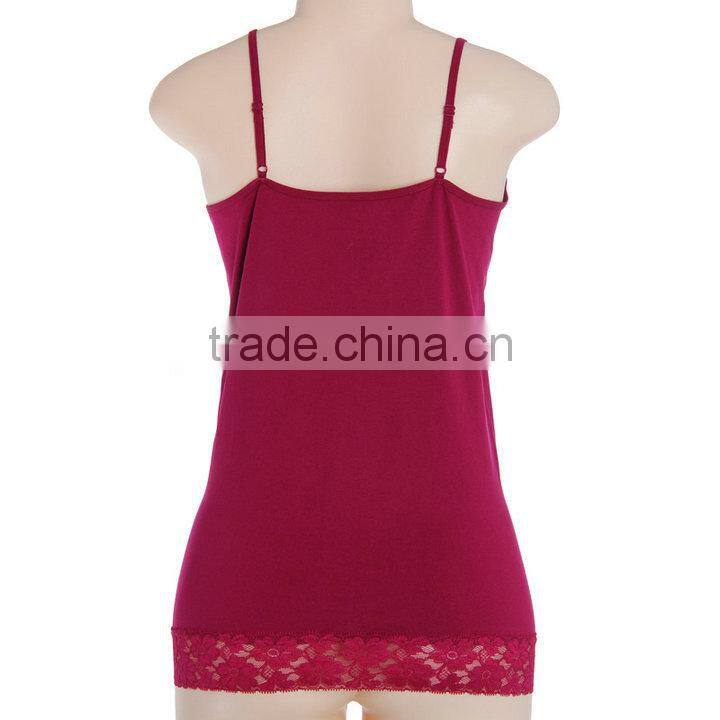 seamless polyamide and spandex lace bottom womens tank top