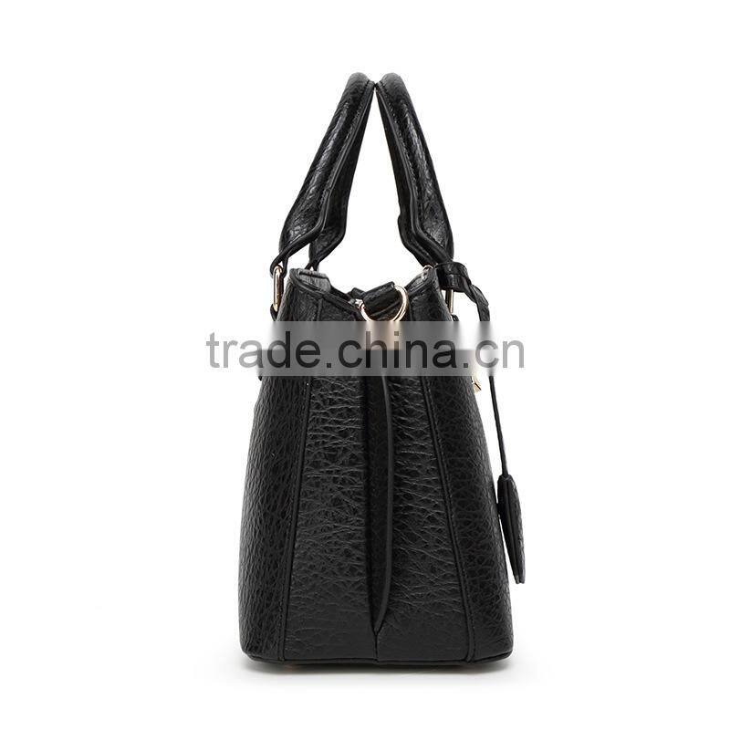 Versatile High Quality PU Leather Women Solid Color Handbag