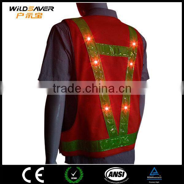 Red waterproof LED workwear uniform for sanitation clothes