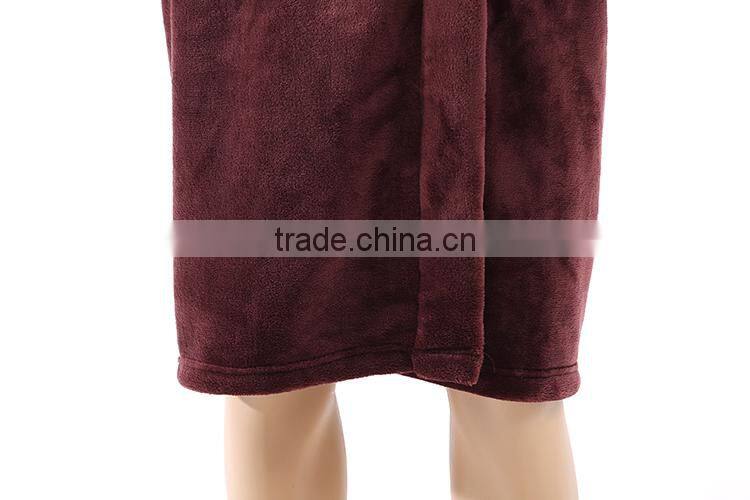 Factory Wholesale Royal Plush Flannel Fleece Bathrobe Sleepwear