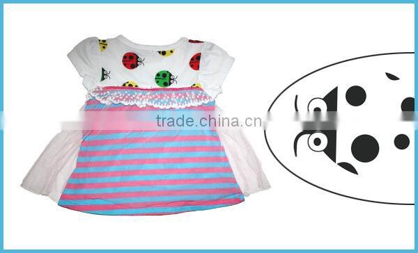 Wholesale new design boutique infant cotton tops cute baby girls t-shirt