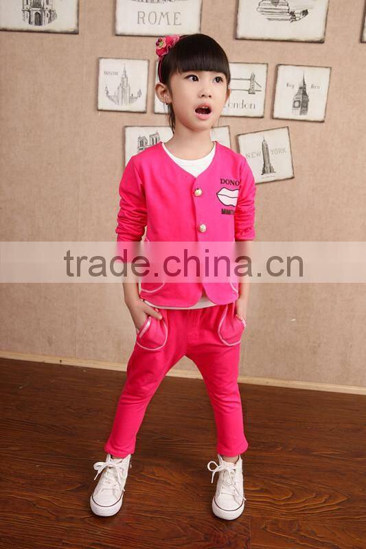 Children's clothing wholesale custom lovely, generous, cotton three-piece suit