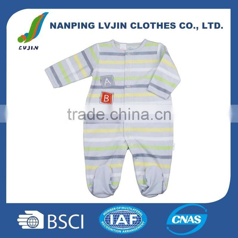 baby print stipes romper infant long sleeves bodysuit