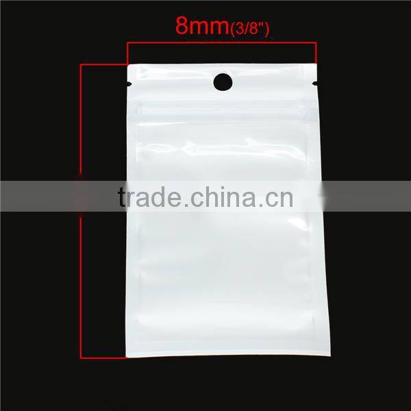 China Wholesale Rectangle White W/ Hang Hole BOPP Film Zip Lock Bags