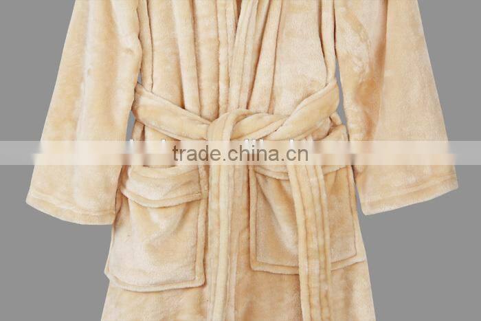 Microfiber Plush Fleece Bathrobe for Men and Women