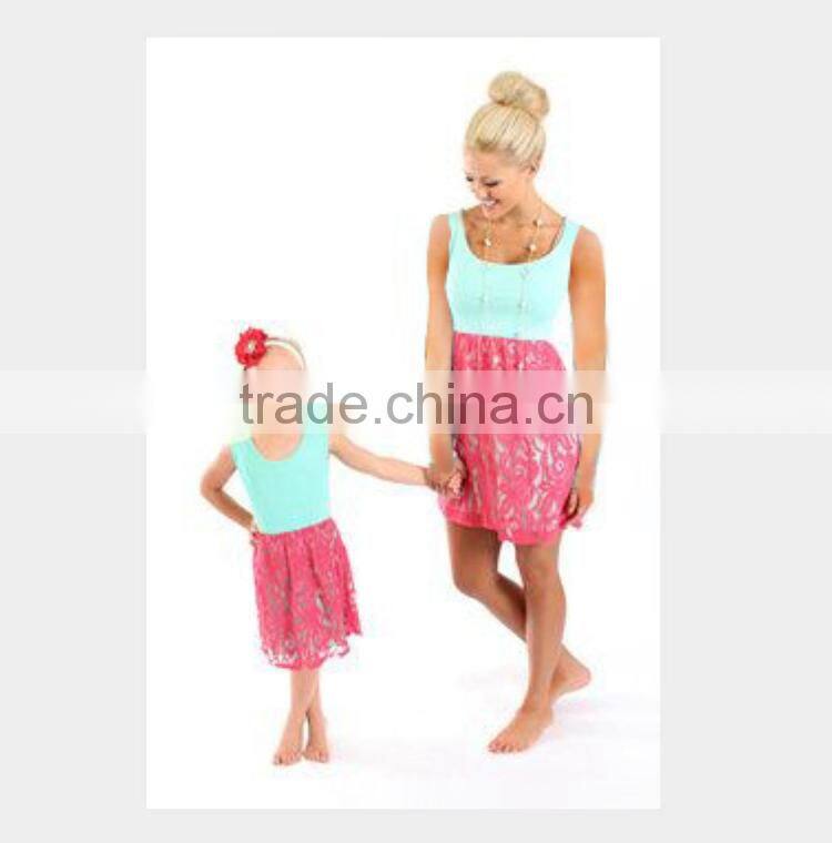 2017 Women Girl's Clothing Dress Mommy and Me Summer Dress