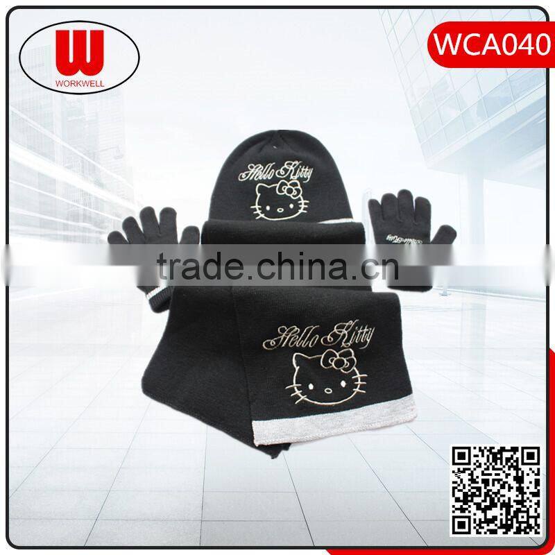 100% acrylic knit beanie hat knit beanie hats scarf gloves set