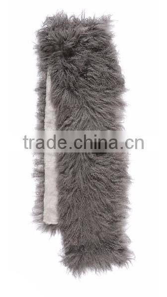 YR329 Customize Size Lots of Colors Real Mongolia Fur scarf Tibet lamb Fur Shawl