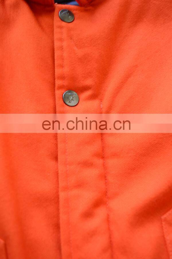 Customize high quality Orange heated coveralls fireproof coverall for men