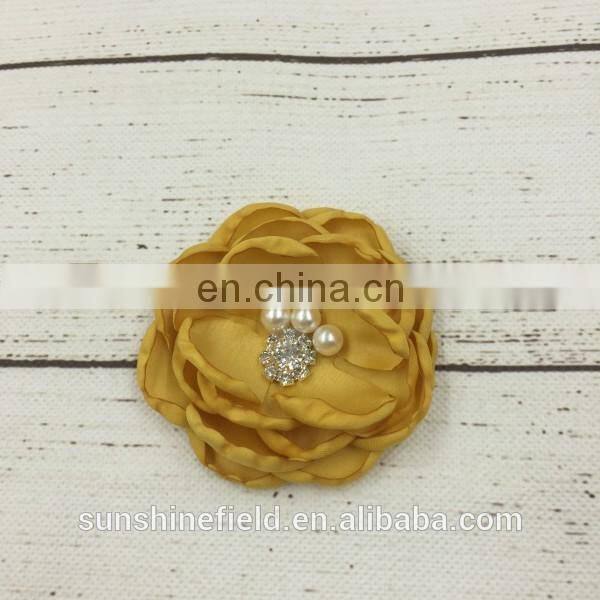 hair clip satin flower handmade flower girl hair clip