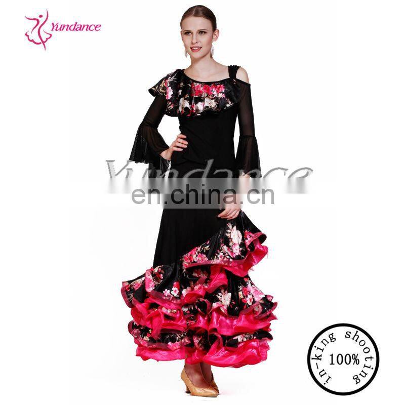 women flamenco dress spanish for ballroom dance AB035