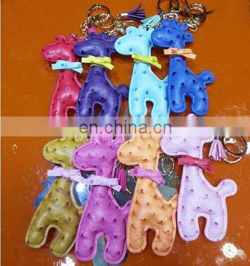 Handmade Leather Keychain Car Animal Key Chain Women Bag Charm Pendant Bag Accessories