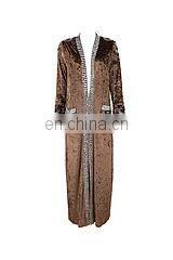 Wholesale Opening Closure luxury Studded Trench Duster Velet Maxi Coat for Women Fall/Winter