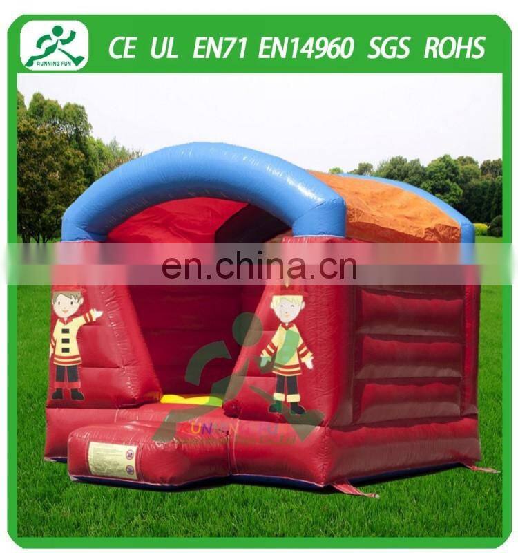 Indoor Mini Inflatable Fireman Bouncy House With Roof