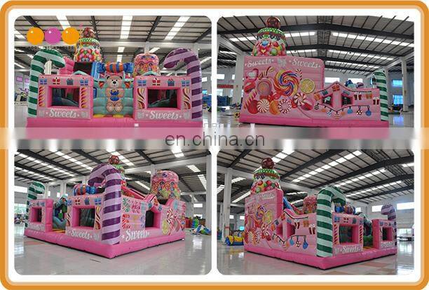 Cheap price indoor playground Inflatable candy land fun city with slide
