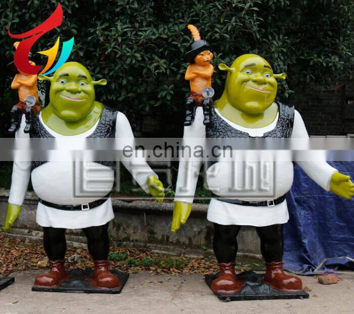 Amusement Park 2M Height Fiberglass Movie Character Life Size Shrek