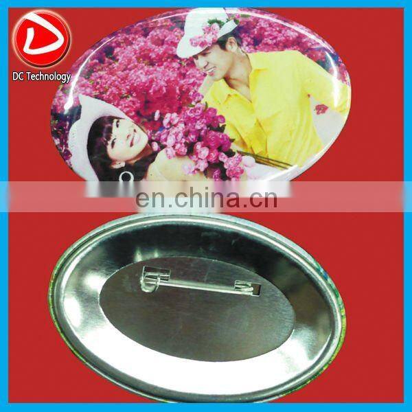 oval pin button machine of 69*45mm oval badge moulds with metal slide