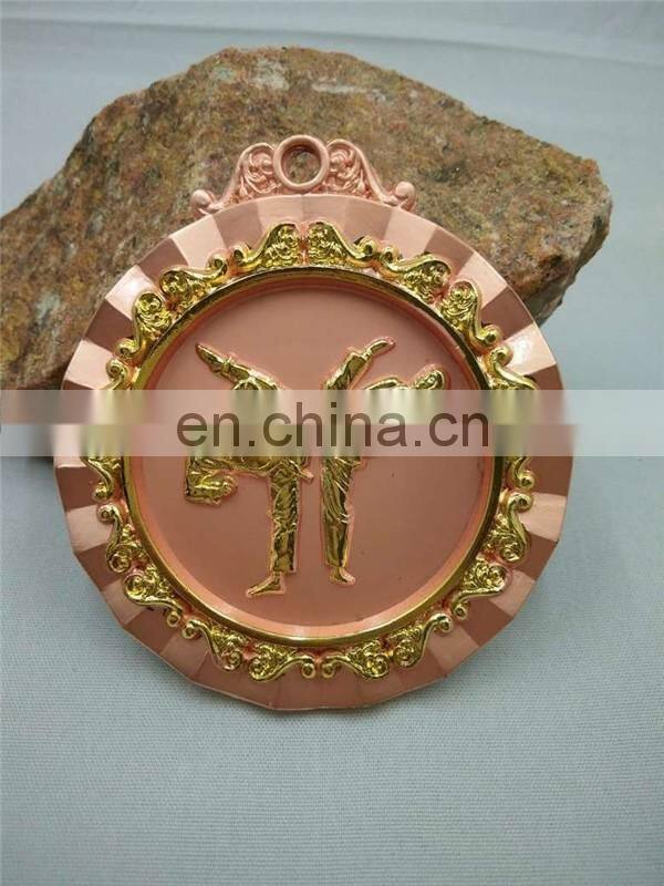 taekwondo competiting game gold metal awords medals high quality custom 3d award metal medal with ribbon