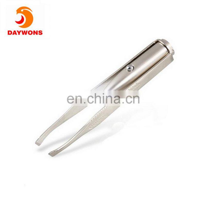 Hot selling Bright LED eyebrow tweezers stainless steel eyebrow clip