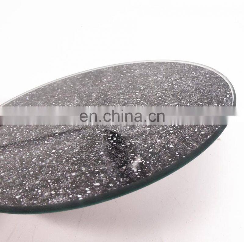 Unique design glass cup mat round mirror plate