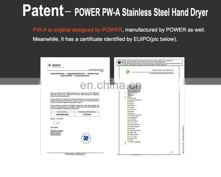 2019 new design china brushless automatic hand dryer