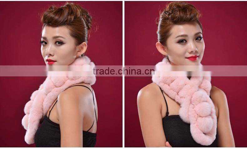rabbit fur long scarf