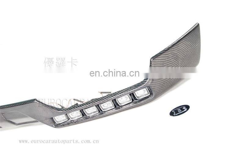 G class w463 carbon finber B style with 12 LED lights and B logo front lip fit for G63 G65 carbon finber front skirt spoiler