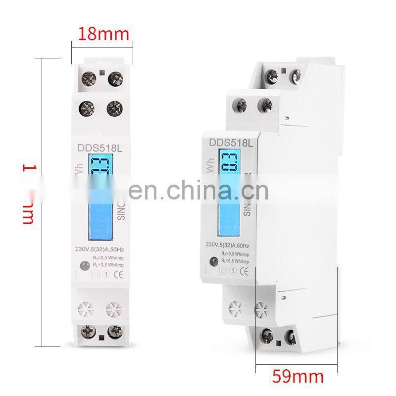 Single Phase LCD Backlit Wattmeter Power Consumption Watt Energy Meter kWh AC 5-32A 230V 50Hz 110V 60Hz Electric Din Rail Mount