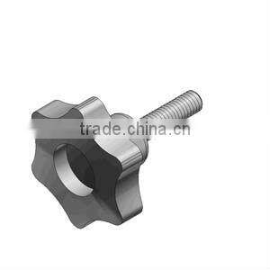 Six-Lobe Black plastic knob HG-K-0014