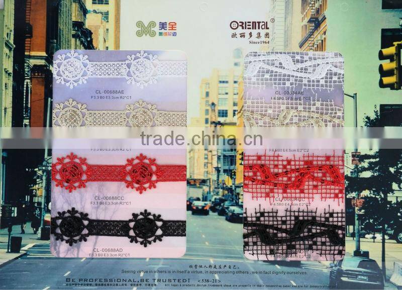 Various colors embroidery lace trimming for women