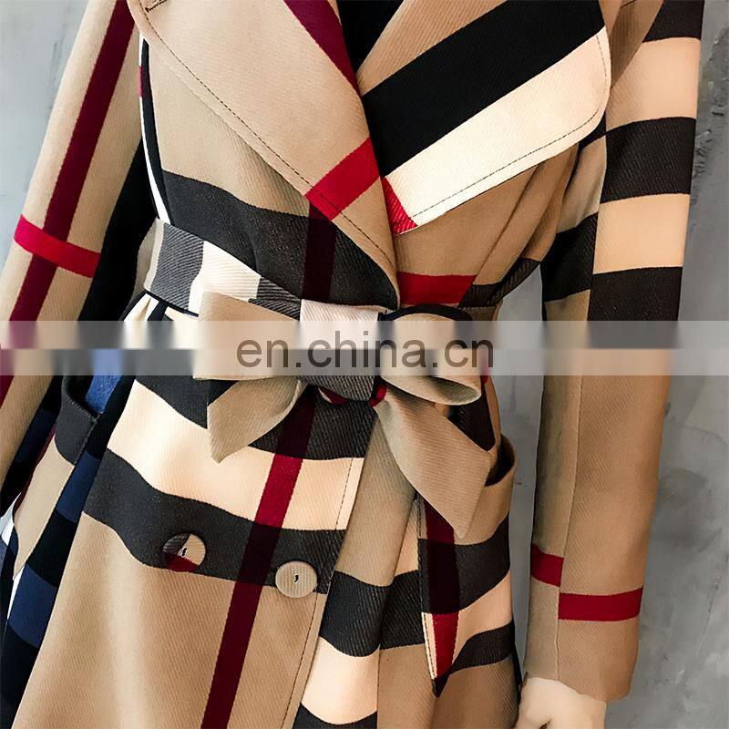custom brandHot Selling In Stock Amazon Style Hot Sale High Quality New Color Matching Autumn Fashion Long Elegant Women Coat
