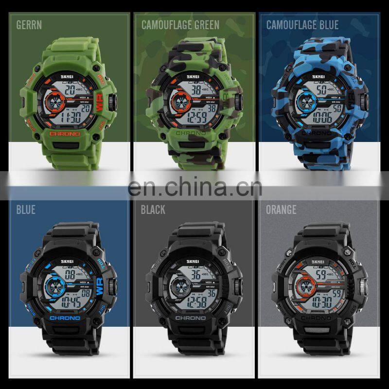 SKMEI army green 50 m waterproof outsider sport digital wristwatch watches for men #1233