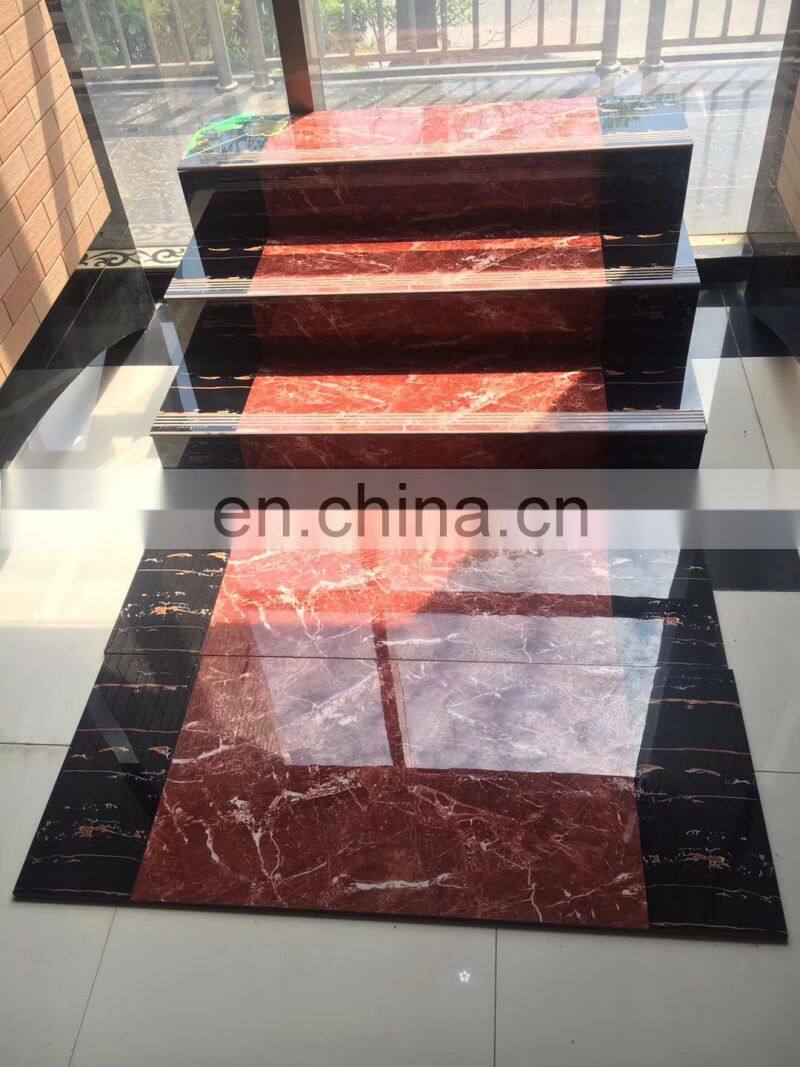 Marble Glazed Finish Stair Tiles,Ceramic Anti Slip Stepping Stairs Flooring Tiles