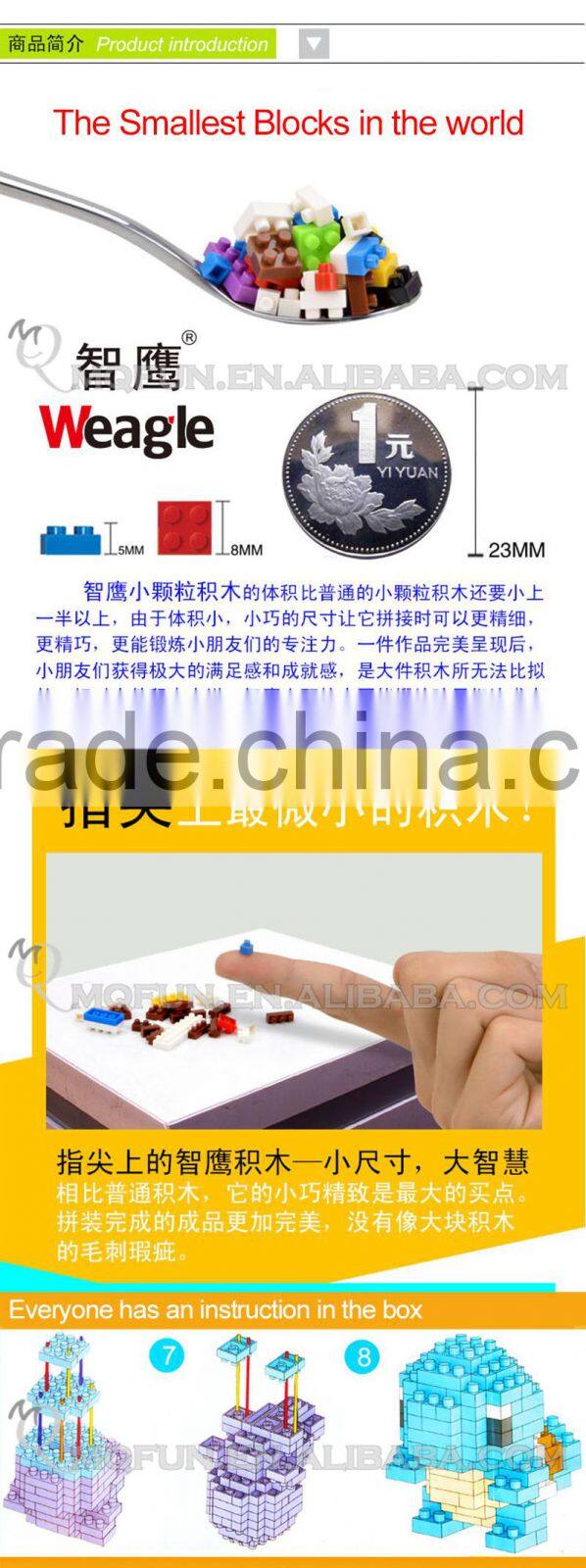 Mini Qute DR.STAR kawaii korea expression package duck plastic building block cartoon model education educational toy NO.624