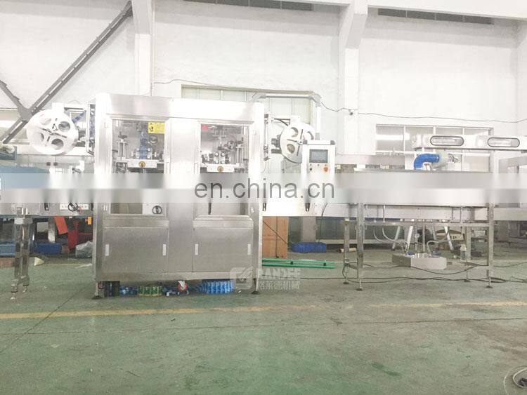 Automatic double head heat shrink sleeve label labeling machine for cup jelly